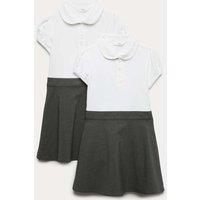 M&S 2 Pack Girls' 2 in 1 School Pinafores (2-12 Yrs) Grey