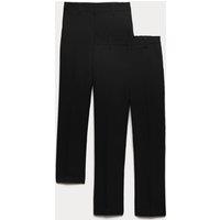 M&S 2 Pack Boys' Slim Fit Slim Leg School Trousers Black