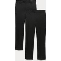 M&S 2 Pack Boys' Skinny Leg School Trousers (2-18 Yrs) Charcoal