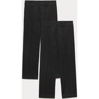 M&S 2 Pack Boys' Regular Leg School Trousers (2-18 Yrs) Black