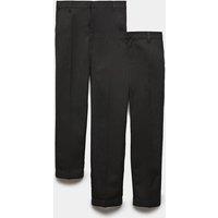 M&S 2 Pack Boys' Slim Leg School Trousers (2-18 Yrs) Charcoal