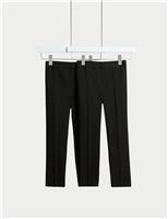 M&S 2 Pack Boys' Slim Fit Slim Leg School Trousers Grey
