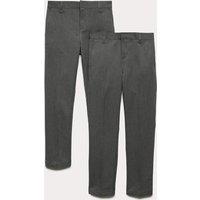 M&S 2 Pack Boys' Slim Fit Slim Leg School Trousers Grey