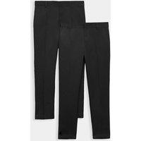 M&S 2 Pack Boys' Skinny Leg School Trousers (2-18 Yrs) Black