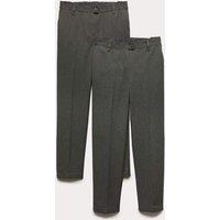 M&S 2 Pack Girls' Regular Leg Longer Length School Trousers (2-18 Yrs) Grey