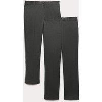M&S 2 Pack Girls' Slim Leg School Trousers (2-18 Yrs) Grey