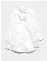 M&S 2 Pack Pure Cotton Regular Fit Shirts (2-18 Yrs) White