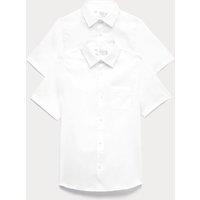 M&S 2 Pack Boys' Regular Fit Cotton School Shirts (2-18 Yrs) White