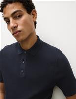 Cotton Rich Textured Knitted Polo Shirt