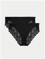 2pk Hanna Glossie High Leg Knickers