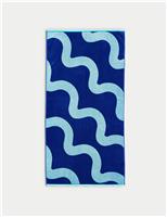 Pure Cotton Waves Beach Towel