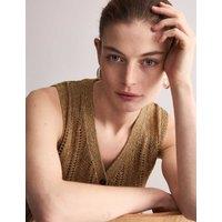 Linen Blend V-Neck Knitted Vest