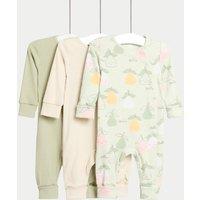 3pk Cotton Rich Sleepsuits (6lbs-3 Yrs)