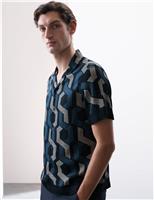 Regular Fit Geometric Print Short Sleeve Shirt