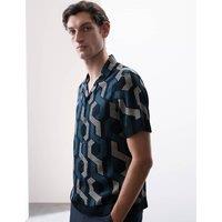Regular Fit Geometric Print Short Sleeve Shirt