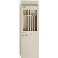 Set of 6 Reusable Stainless Steel Straws