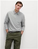 Cotton Rich Half Zip Polo Shirt