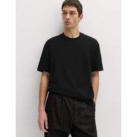 M&S Relaxed Fit Cotton Blend Ultimate Performance T-Shirt Black