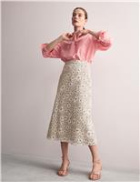 Floral Midi Column Skirt