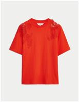 Pure Cotton Embroidered T-Shirt