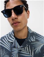 Jacquard Palm Leaf Print Polo Shirt