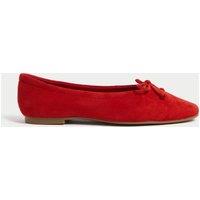 Suede Bow Ballet Pumps