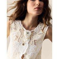 Pure Cotton Broderie Waistcoat