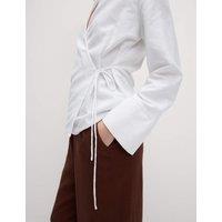 Linen Rich Collared Tie Front Shirt
