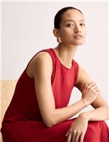 Jersey Tie Waist Midi Waisted Dress