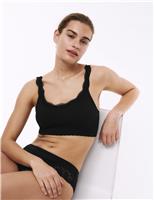 Lace Trim Seamless Non Wired Crop Top