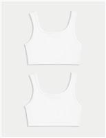 2pk Seamfree Round Neck Rib Crop Tops (6-16 Yrs)