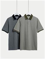 2pk Cotton Rich Tipped Polo Shirts