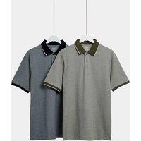 2pk Cotton Rich Tipped Polo Shirts