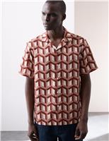 Regular Fit Short Sleeve Geometric Print Shirt