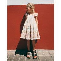 M&S Pure Cotton Embroidered Dress (2-16 Yrs) Ecru