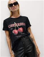 Pure Cotton Cherries Graphic T-Shirt