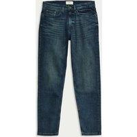Tapered Fit Vintage Wash Stretch Jeans