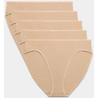 M&S 5pk Pure Cotton High Leg Knickers Rose Quartz