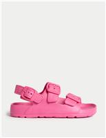 Kids Plain Buckle Footbed Sandals (4 Small - 2 Large)