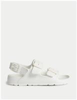 Kids Plain Buckle Footbed Sandals (4 Small - 2 Large)