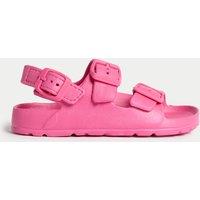 M&S Kids' Plain Buckle Footbed Sandals (4 Small - 2 Large) Pink Mix