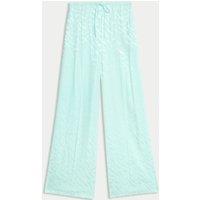 Eid Satin Jaquard Wide Leg Trousers