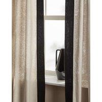 M&S X Kelly Hoppen Tab Top Curtains with Stripe Taupe