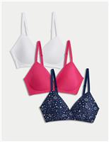 3pk Cotton Rich Non Wired T-Shirt Bras (A-E)