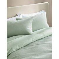 M&S Pure Cotton Waffle Bedding Set Green