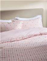 Cotton Blend Gingham Heart Bedding Set