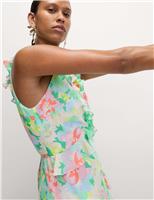 Floral Ruffle Maxi Wrap Dress