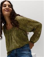 Printed Square Neck Blouse