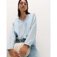 Pure Lyocell Tie Fastening Blouse