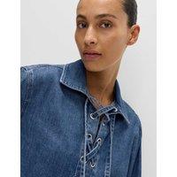 Denim Tie Fastening Blouse